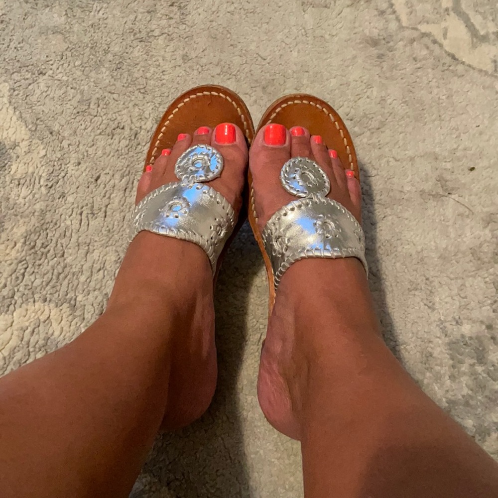 Jack Rodgers silver sandals